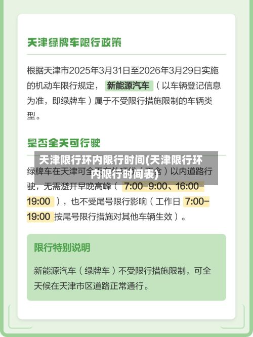 天津限行环内限行时间(天津限行环内限行时间表)-第1张图片