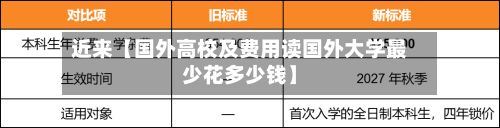 近来【国外高校及费用读国外大学最少花多少钱】-第1张图片