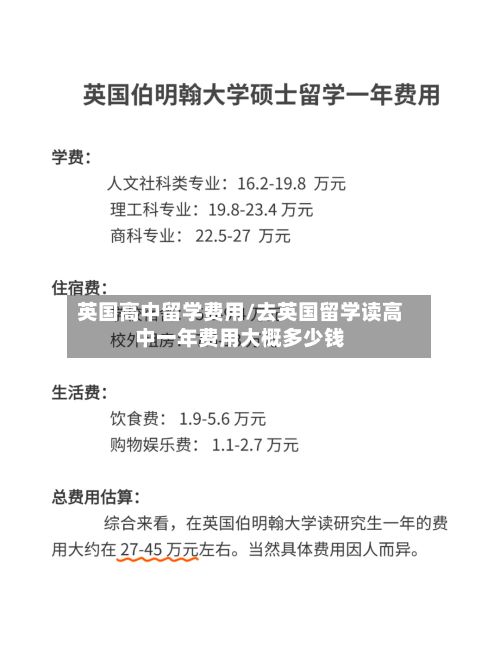 英国高中留学费用/去英国留学读高中一年费用大概多少钱-第1张图片