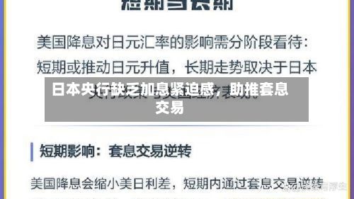 日本央行缺乏加息紧迫感，助推套息交易-第1张图片