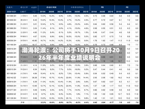 渤海轮渡：公司将于10月9日召开2026年半年度业绩说明会-第1张图片