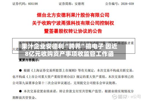 果汁企业安德利“跨界”搞电子 因近8亿元收购资产事项收监管工作函-第1张图片