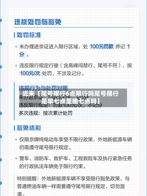 近来【尾号限行6点限行吗尾号限行是早七点至晚七点吗】-第1张图片