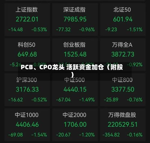 PCB、CPO龙头 活跃资金加仓（附股）-第1张图片