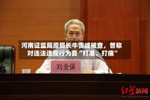 河南证监局原局长牛雪峰被查	，曾称对违法违规行为要“打准	、打痛”-第1张图片